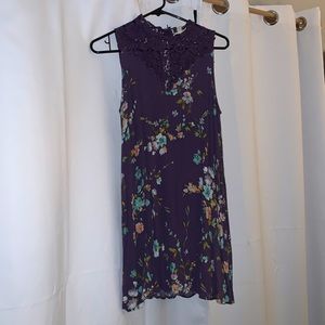 Purple Floral dress with lace details